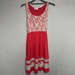 Pink lily lace sundress